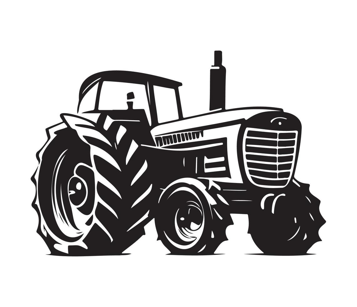 Modern Farm tractor Agricultural machinery illustration vector