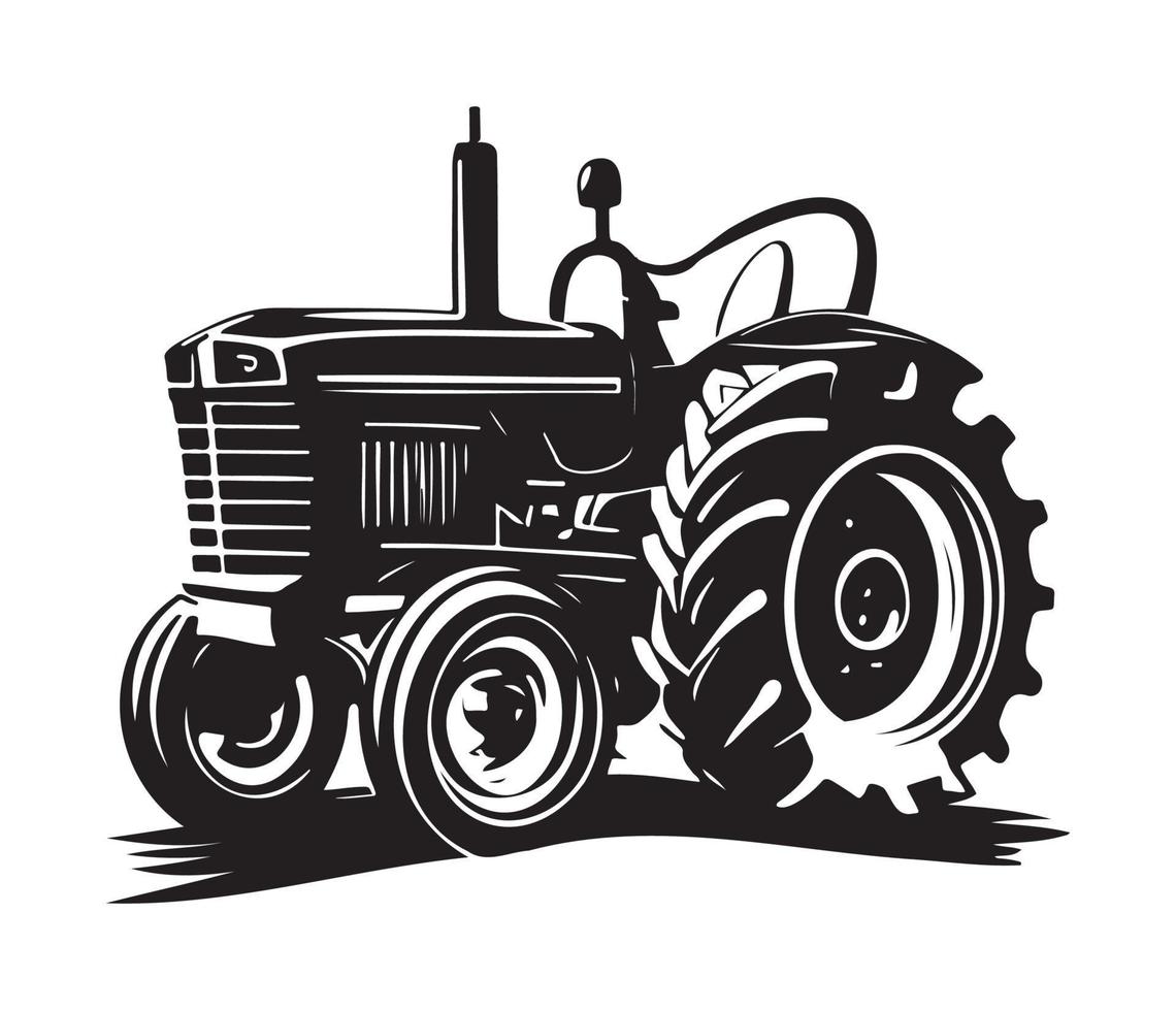 Modern Farm tractor Agricultural machinery illustration vector