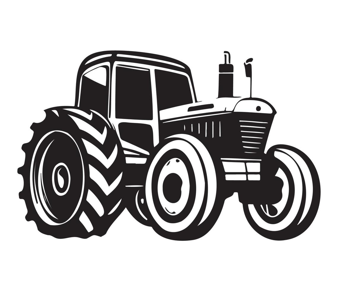 Modern Farm tractor Agricultural machinery illustration vector