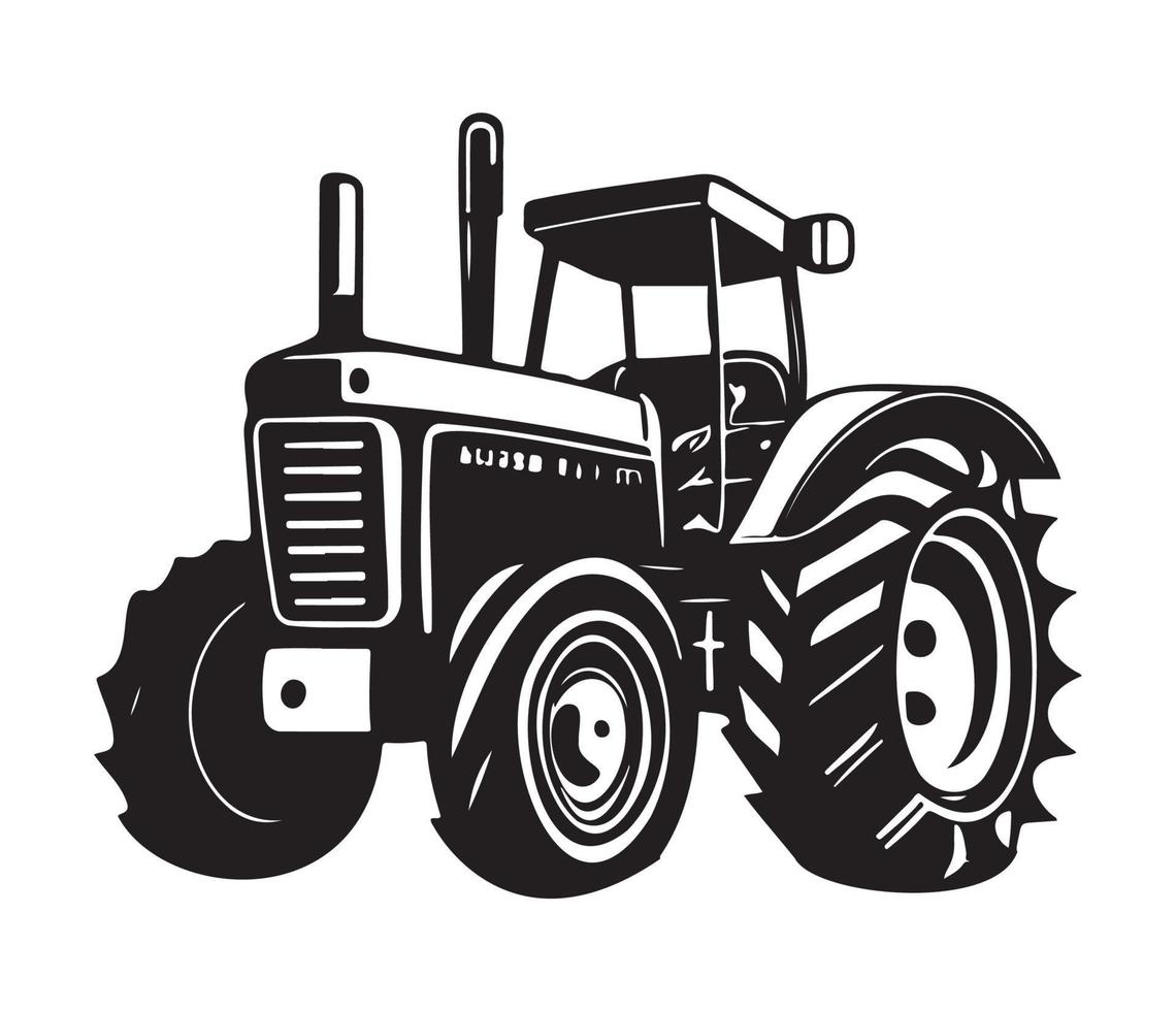 Modern Farm tractor Agricultural machinery illustration vector