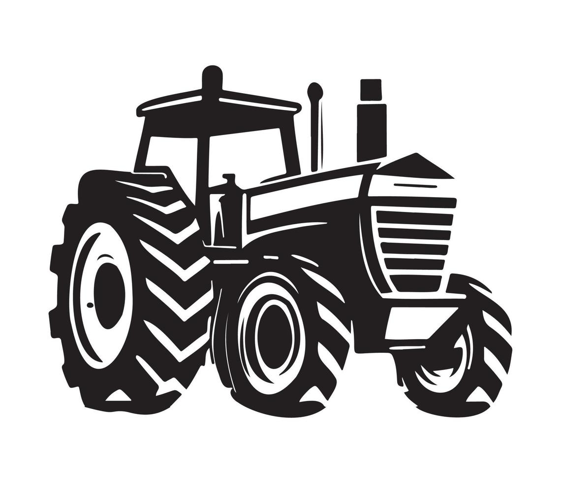 Modern Farm tractor Agricultural machinery illustration vector