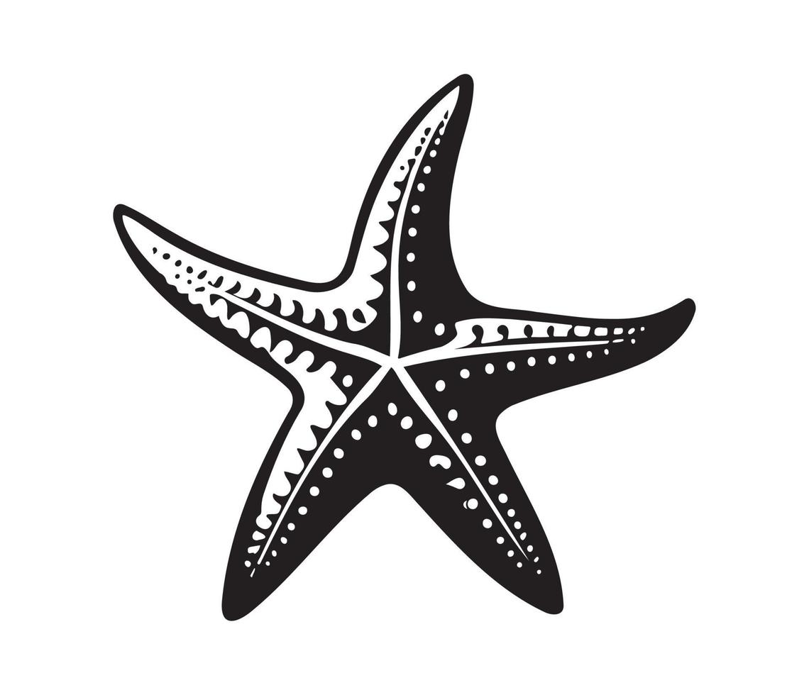 Sea star fish marine, illustration of a starfish vector