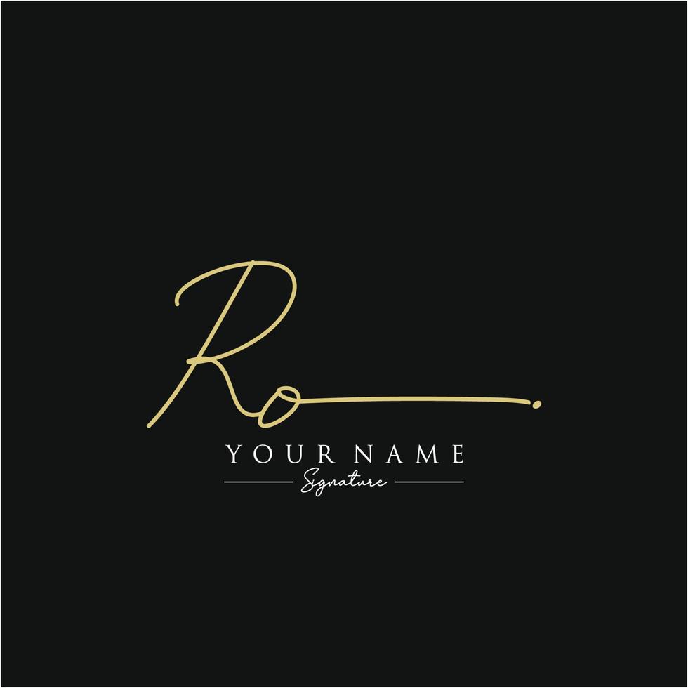 Letter RO Signature Logo Template Vector