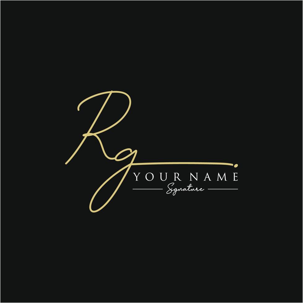 Letter RG Signature Logo Template Vector