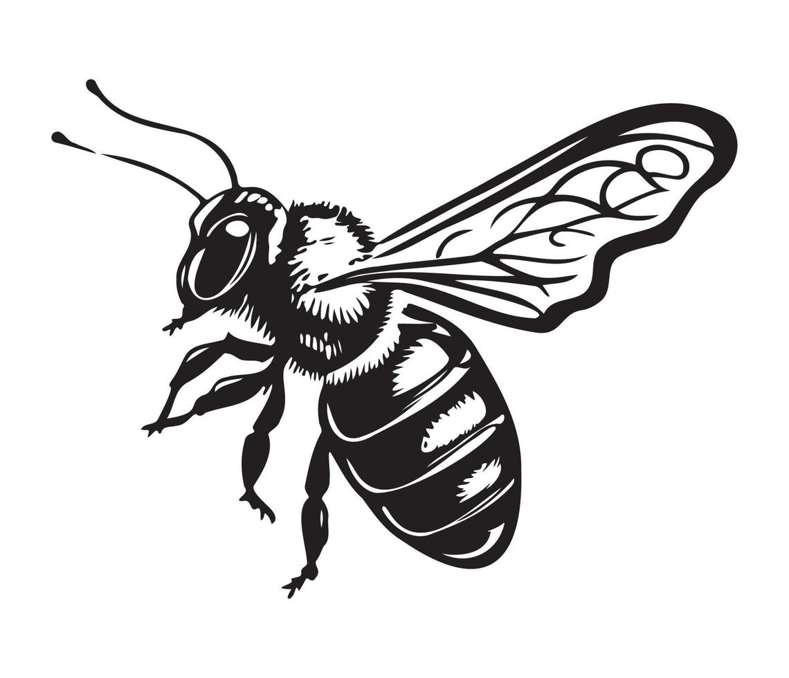 Honey Bee icon, honey bee silhouette vector