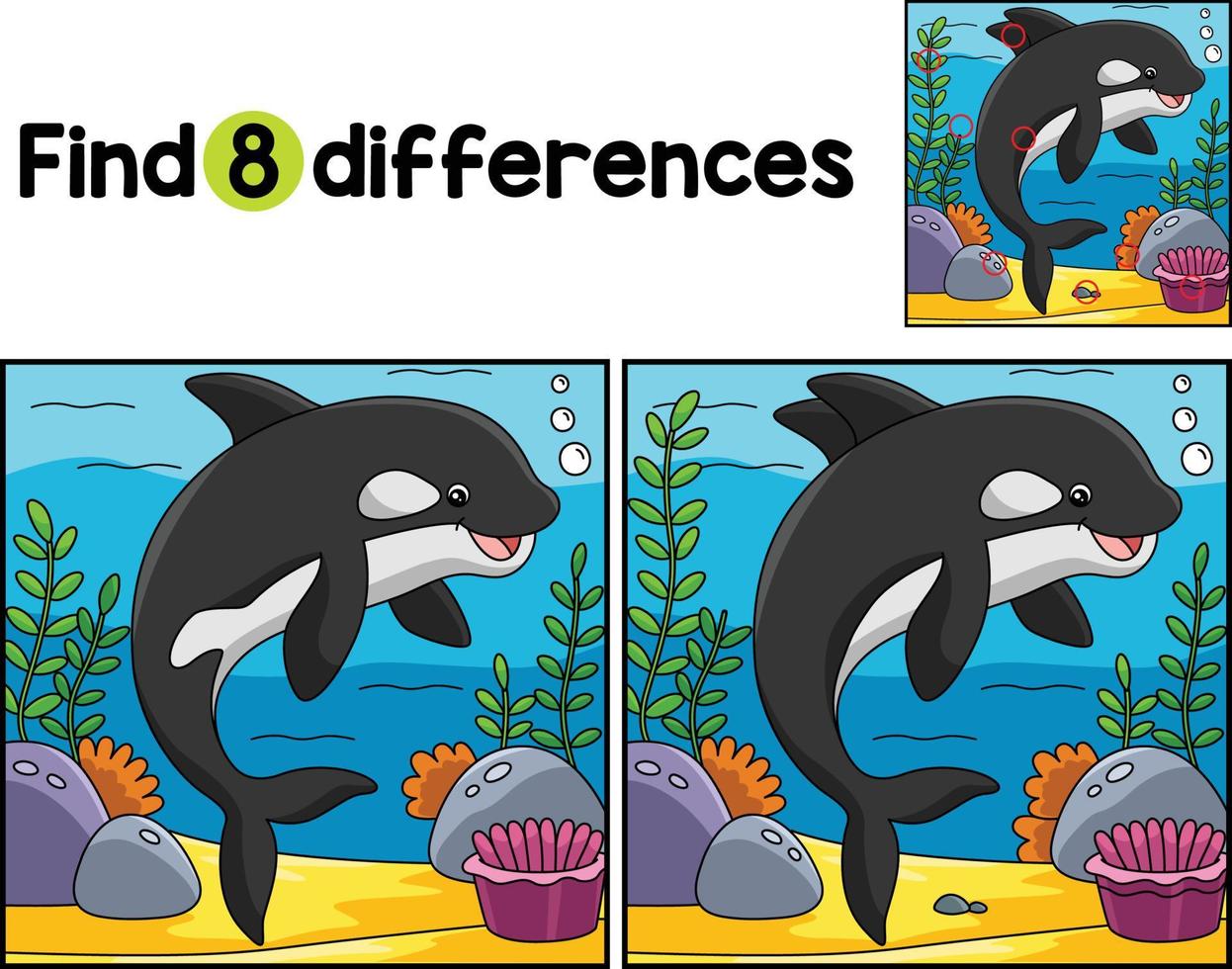 Killer Whale Animal Find The Differences vector