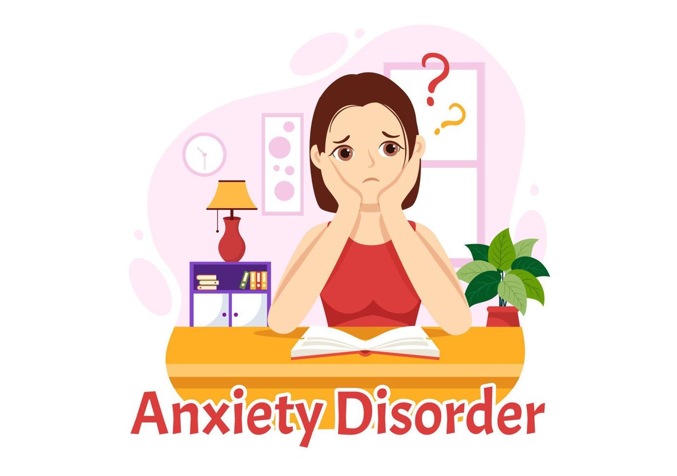 Anxiety Disorder Illustration with Frustrated Person, Nervous Problem and Confusion in Flat Cartoon Depression or Mental Health Hand Drawn Templates vector