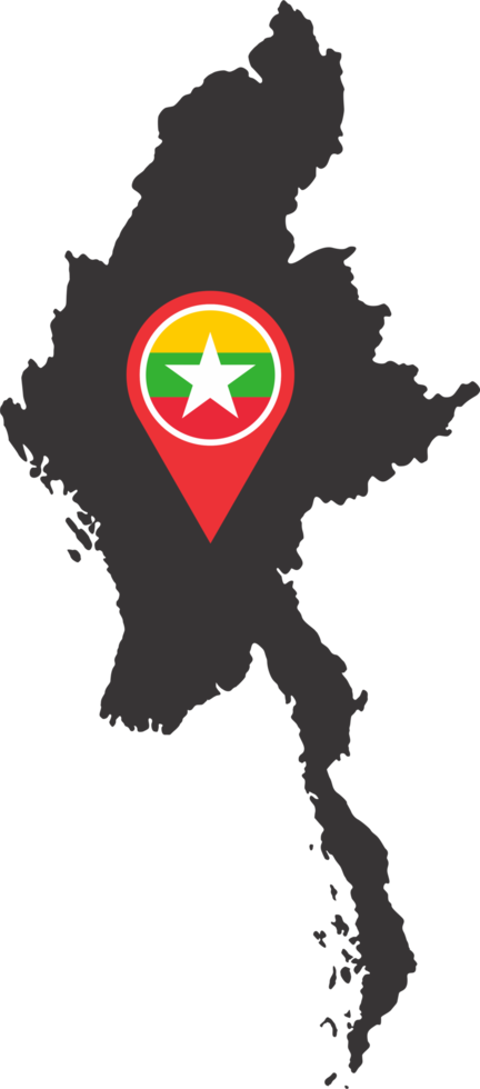 Myanmar pin map location png