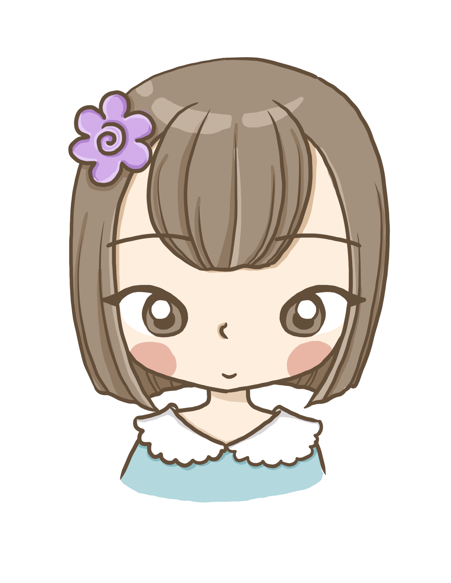 girl profile cartoon avatar doodle kawaii anime coloring page cute