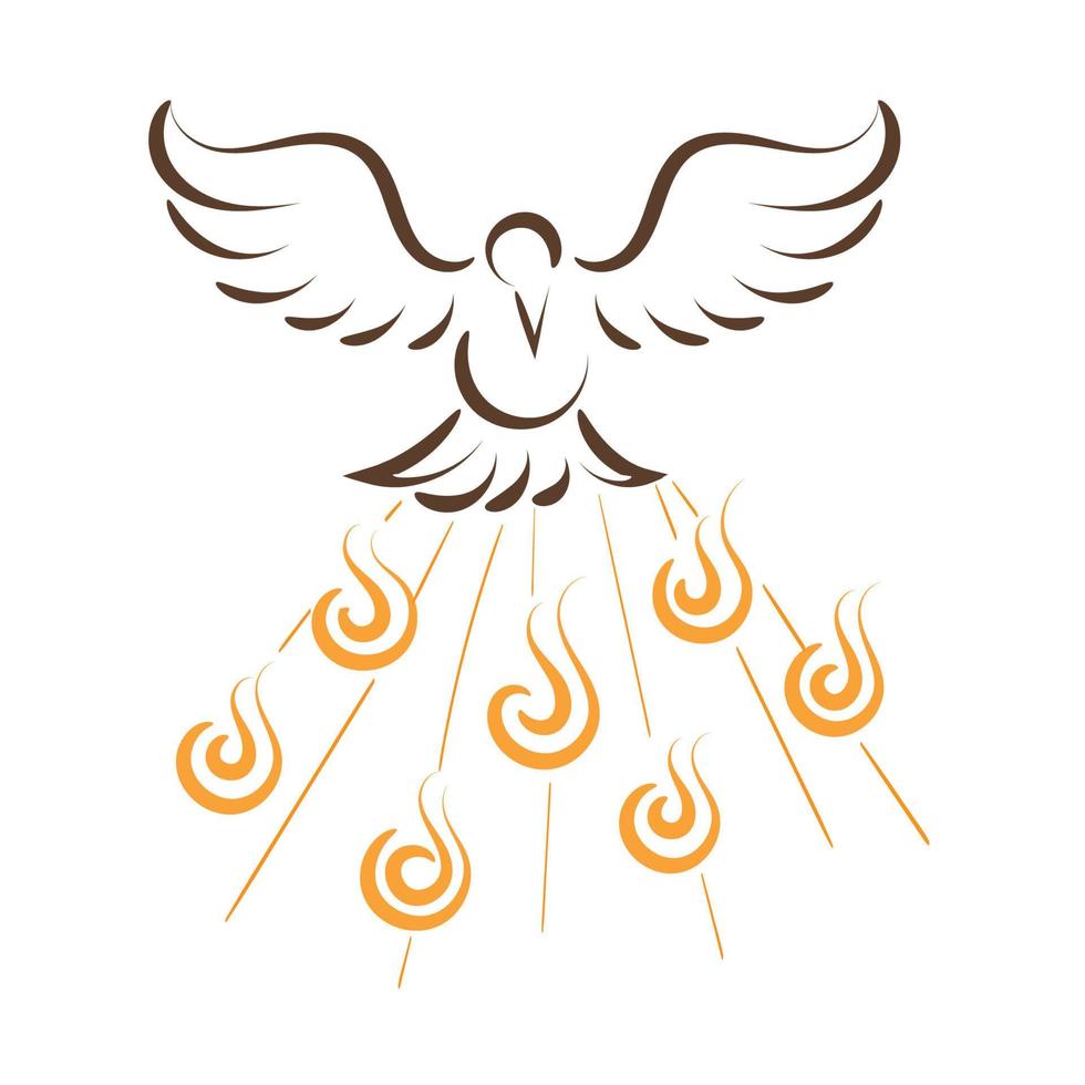 Pentecost poster design for print or use as card, flyer or T shirt vector