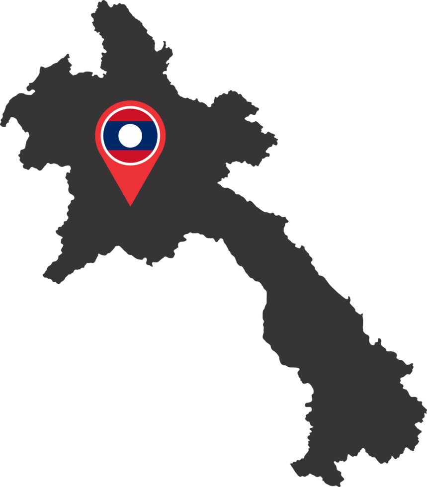 Laos pin map location png