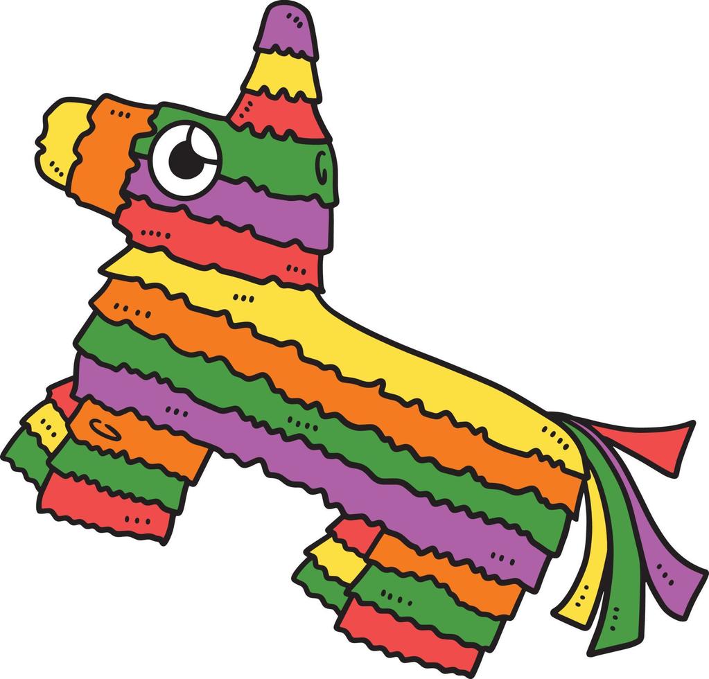 Cinco de Mayo Burro Pinata Cartoon Clipart vector