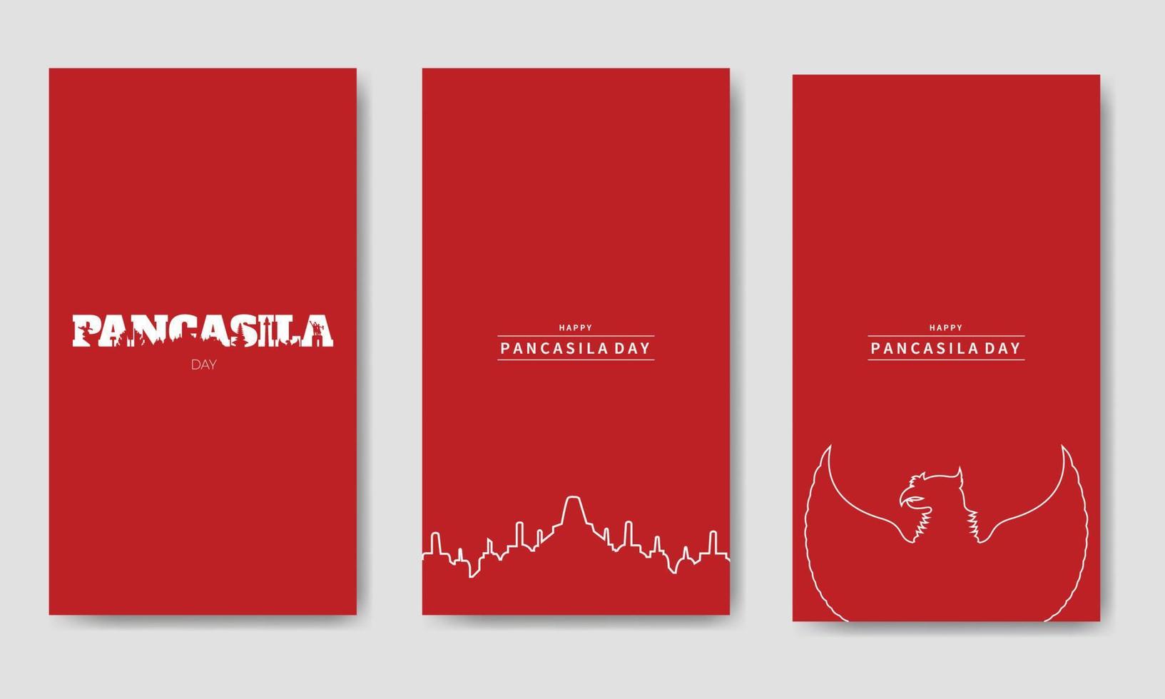 Pancasila Day Text Effect With Landmark vector