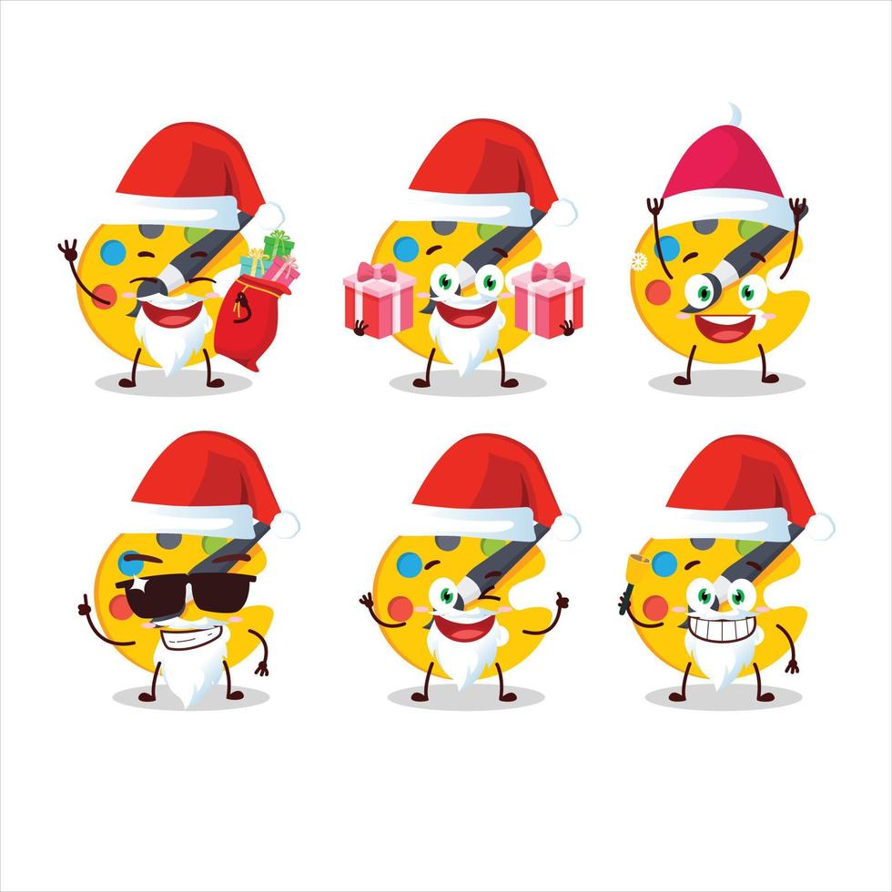 Papa Noel claus emoticones con color paleta dibujos animados personaje vector