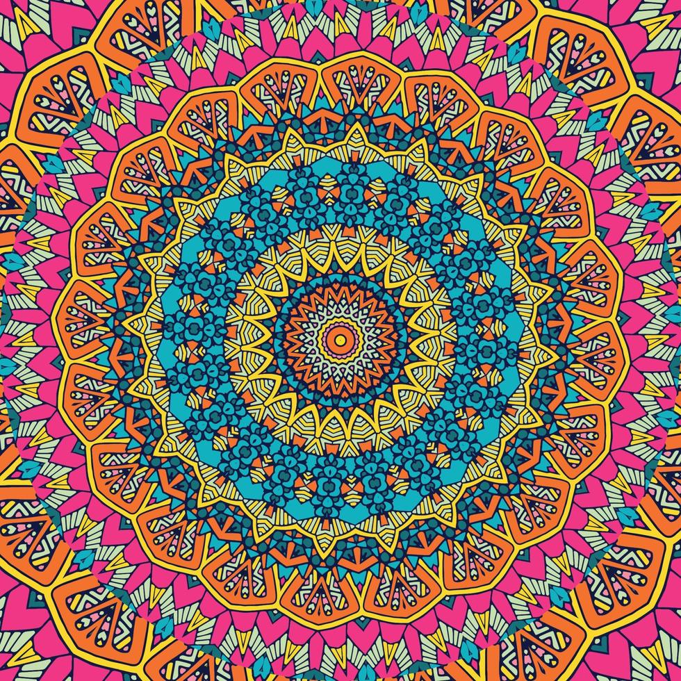 A colorful mandala with a pattern vector