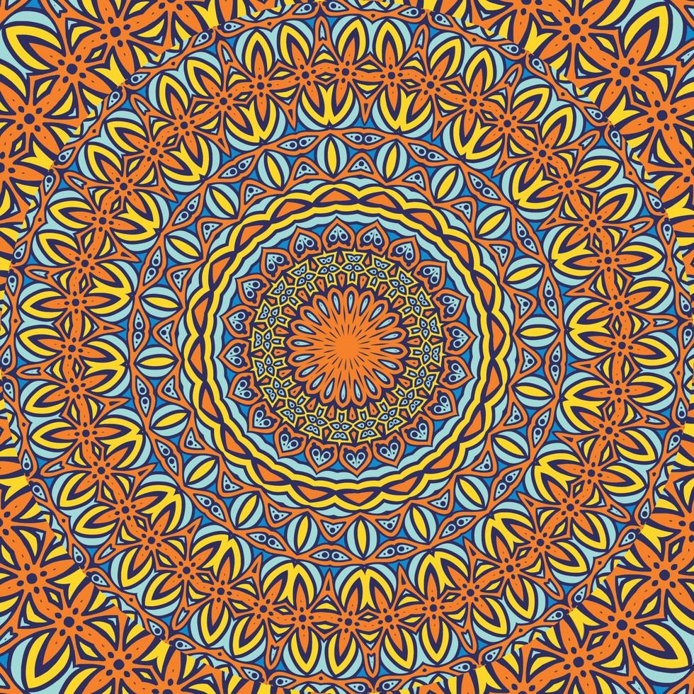 A colorful background with a pattern of mandalas vector