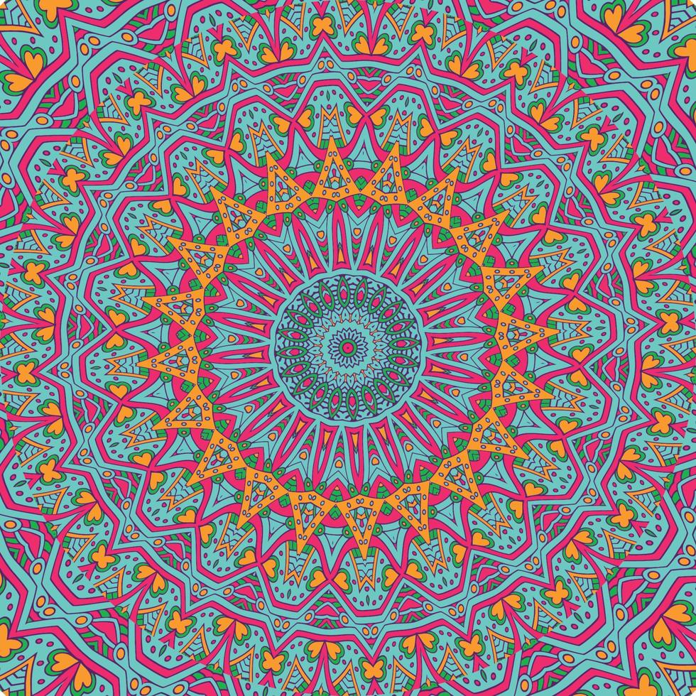 A colorful mandala  with a pattern background of the circle vector