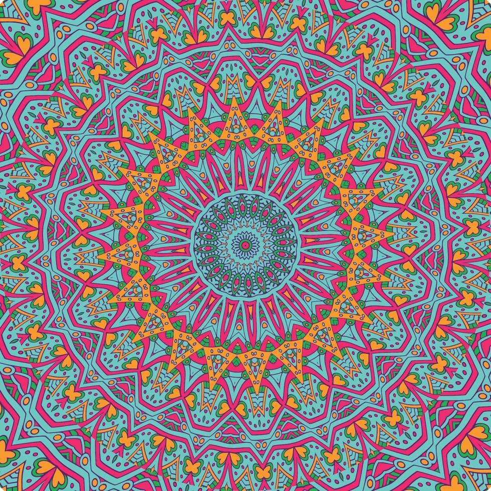 un vistoso mandala con un modelo antecedentes de el circulo vector