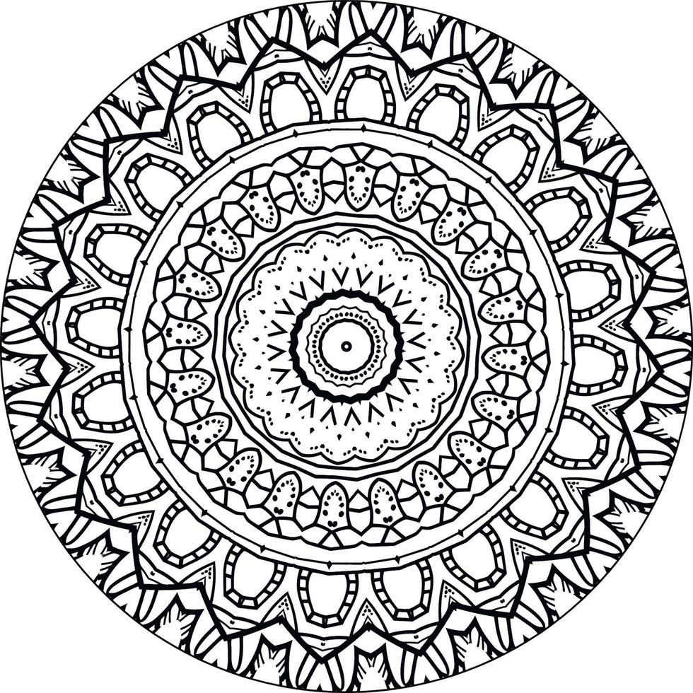 sencillo circular modelo en formar de mandala para alheña, mehndi, tatuaje, decoración. decorativo ornamento en étnico oriental estilo. colorante libro página. circulo vector clipart floral flor oriental modelo