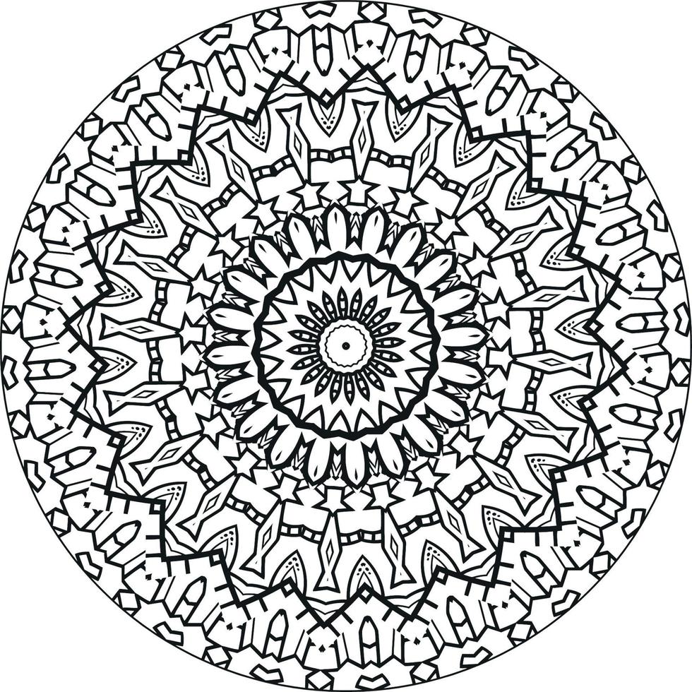 sencillo circular modelo en formar de mandala para alheña, mehndi, tatuaje, decoración. decorativo ornamento en étnico oriental estilo. colorante libro página. circulo vector clipart floral flor oriental modelo