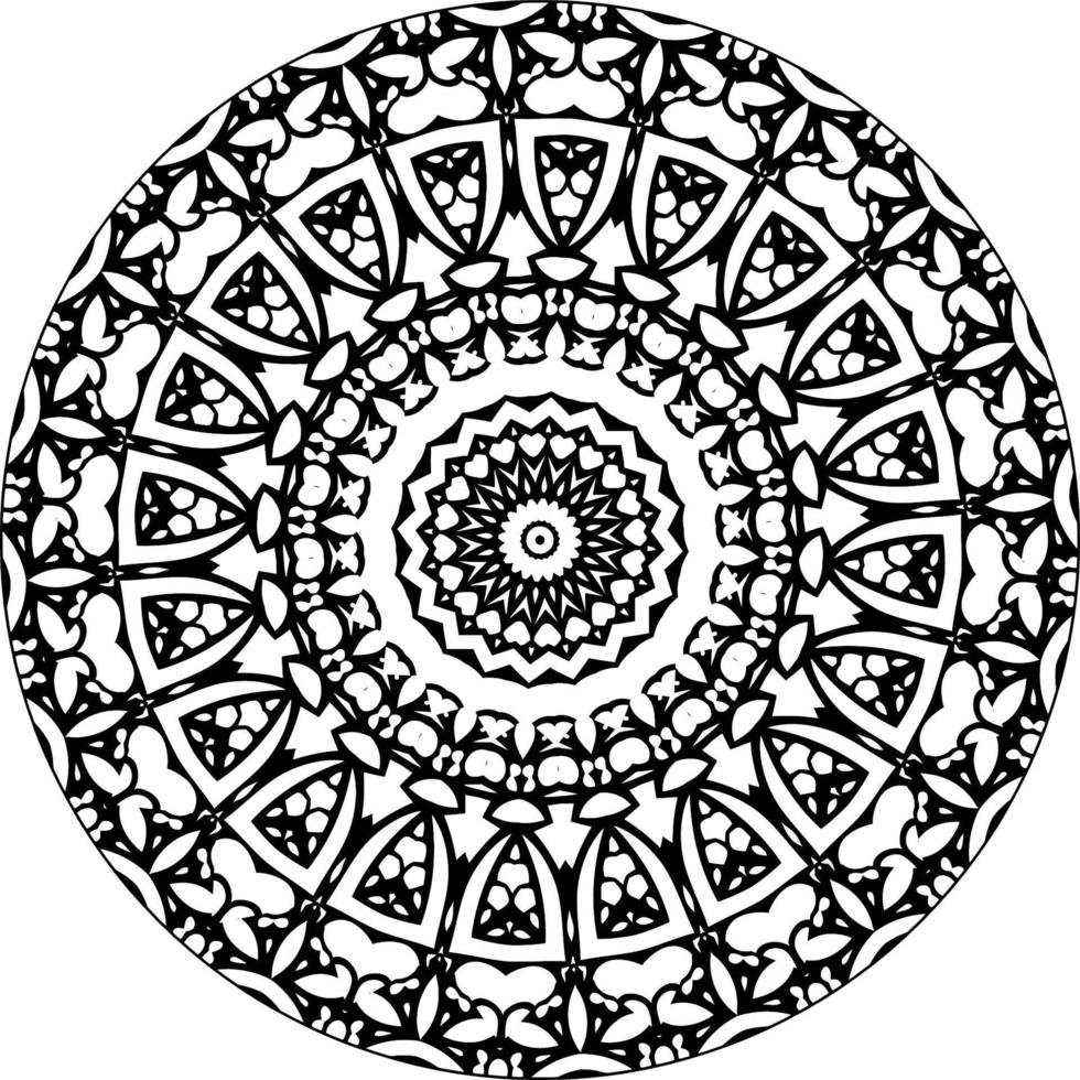 Decorative mandala with classic floral elements on white background. Seamless abstract pattern. Suitable for coloring book, wrapping paper, packaging. vector