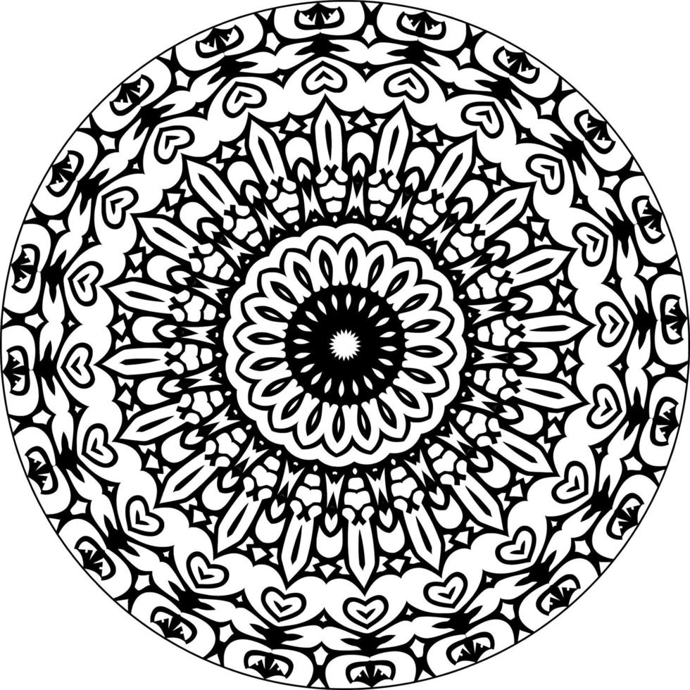 Decorative mandala with classic floral elements on white background. Seamless abstract pattern. Suitable for coloring book, wrapping paper, packaging. vector