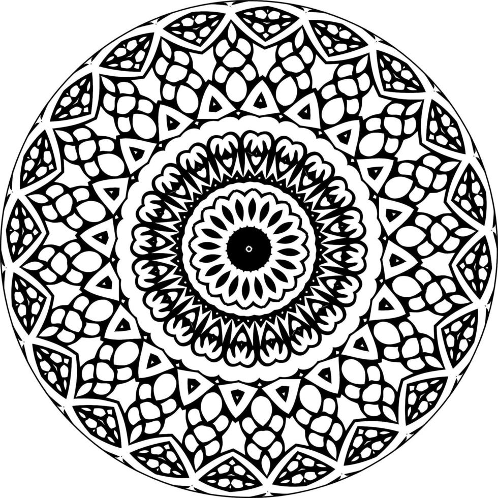 Decorative mandala with classic floral elements on white background. Seamless abstract pattern. Suitable for coloring book, wrapping paper, packaging. vector