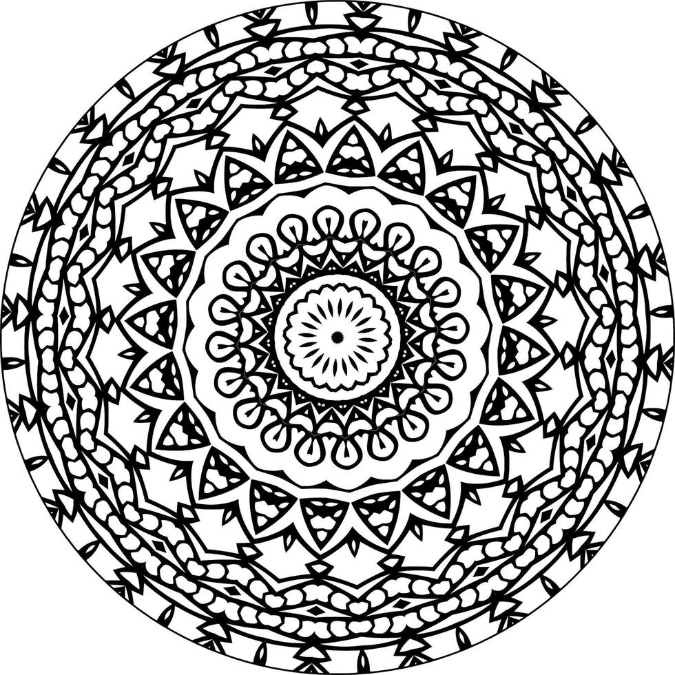 Decorative mandala with classic floral elements on white background. Seamless abstract pattern. Suitable for coloring book, wrapping paper, packaging. vector