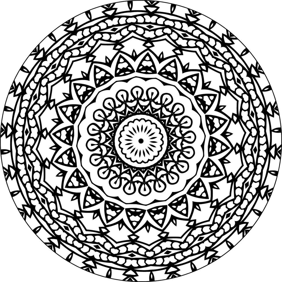 decorativo mandala con clásico floral elementos en blanco antecedentes. sin costura resumen modelo. adecuado para colorante libro, envase papel, embalaje. vector