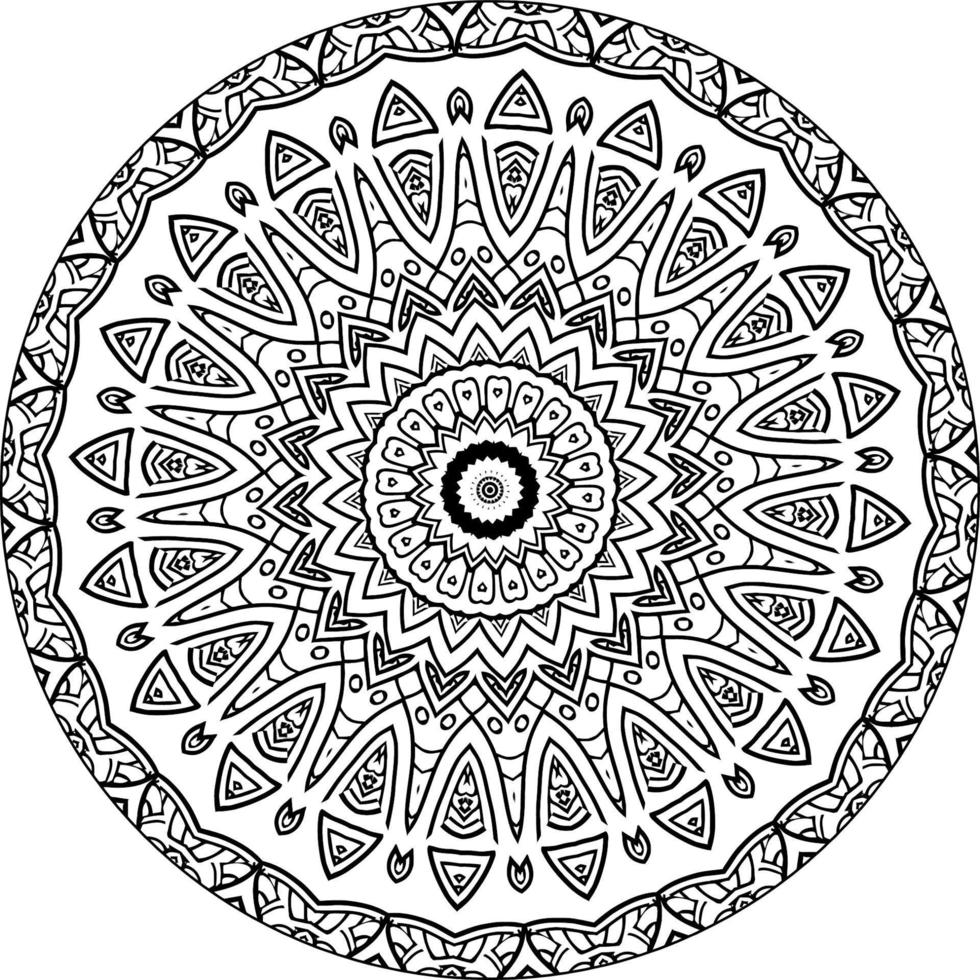 Mandala Coloring book art. greeting card, sticker, lace pattern and tattoo. decoration for interior design. Vector circle of mandala with floral ornament pattern. background