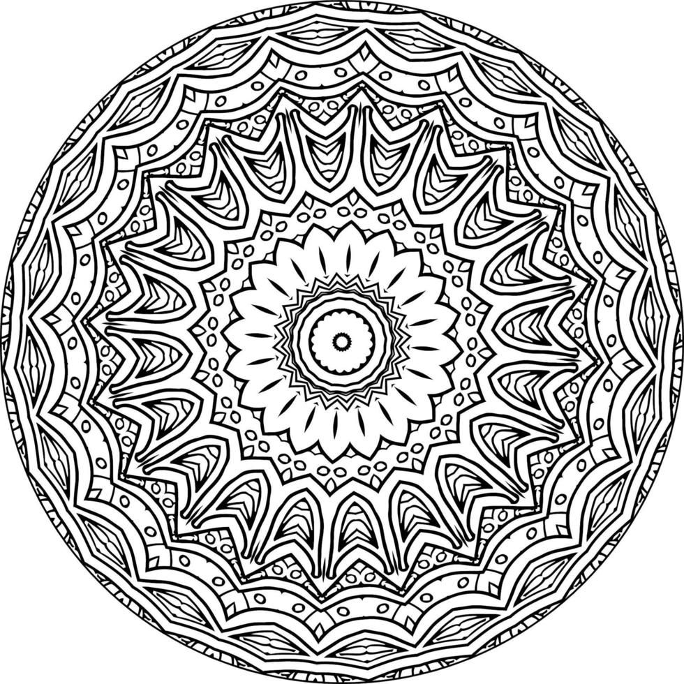 mandala colorante libro Arte. saludo tarjeta, pegatina, cordón modelo y tatuaje. decoración para interior diseño. vector circulo de mandala con floral ornamento modelo. antecedentes