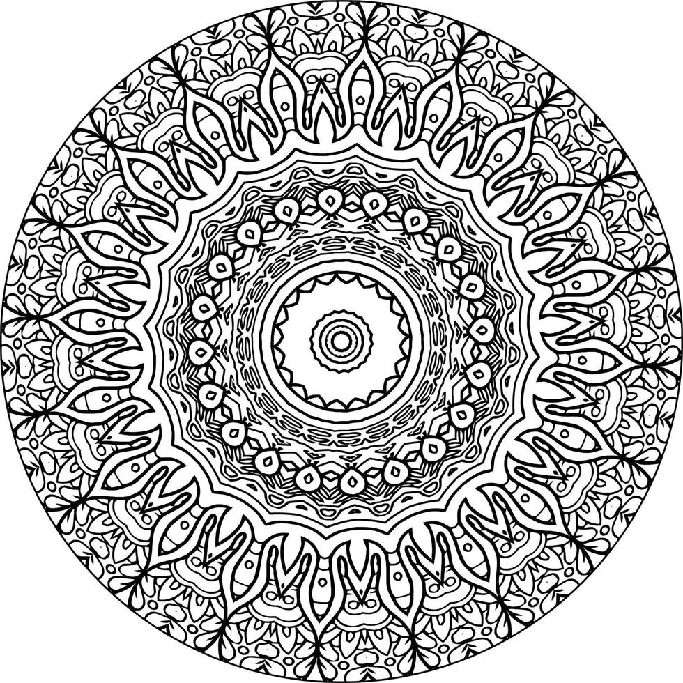 fácil circular modelo en formar de mandala para alheña, mehndi, tatuaje, decoración. decorativo ornamento en étnico oriental estilo. colorante libro página para niños. Clásico decorativo elementos vector