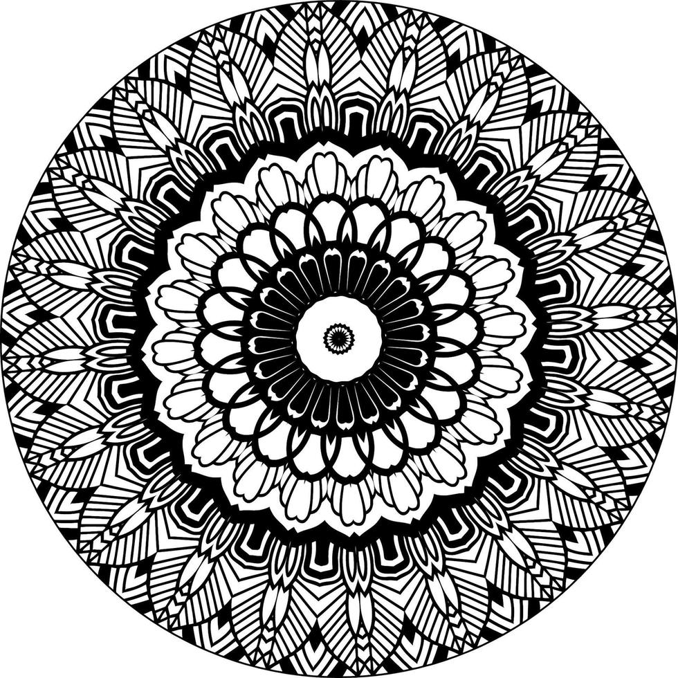 abstract mandala pattern. Coloring book Lace pattern The tattoo. Design for a wallpaper Paint shirt and tile Sticker Design vector