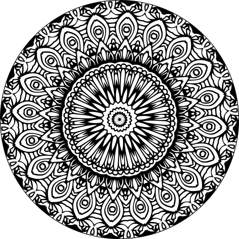 sencillo garabatear mandala con floral y corazón patrones en un blanco aislado antecedentes. para colorante libro paginas vector