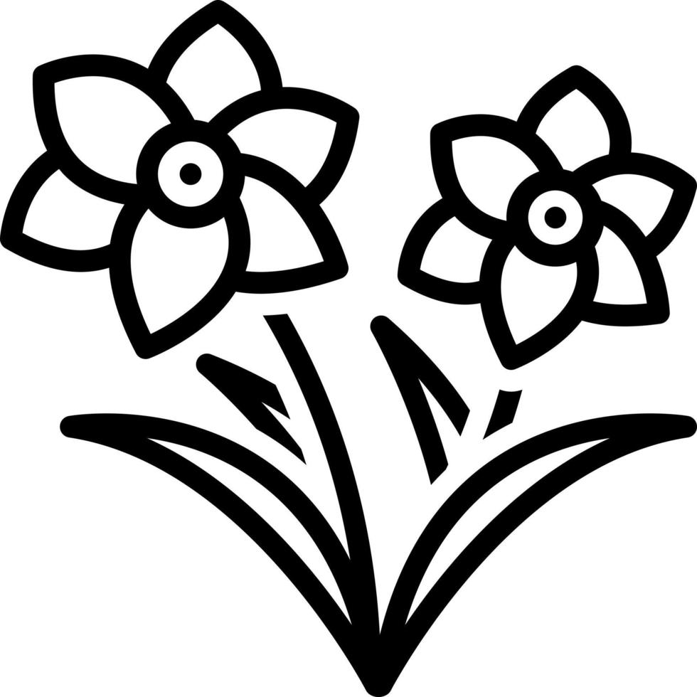 icono de línea para narciso vector