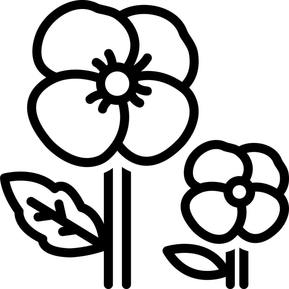 line icon for pansy vector