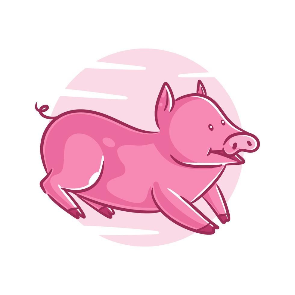 Cute baby pig outline drawing vector