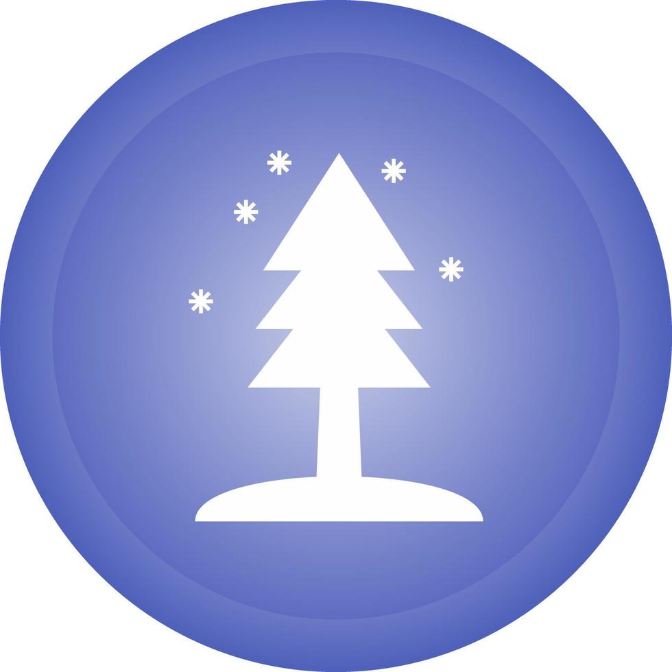 árbol en el icono de vector de nieve