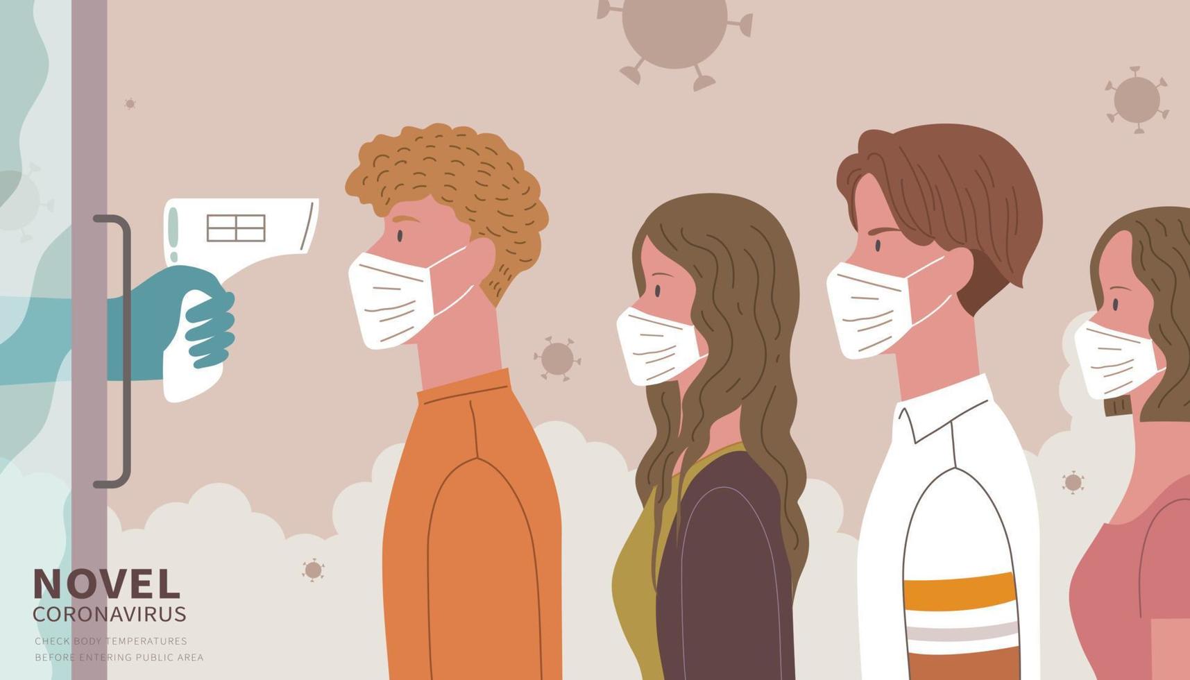Check before. Body temperature illustration. temperature check before entering child clipart.