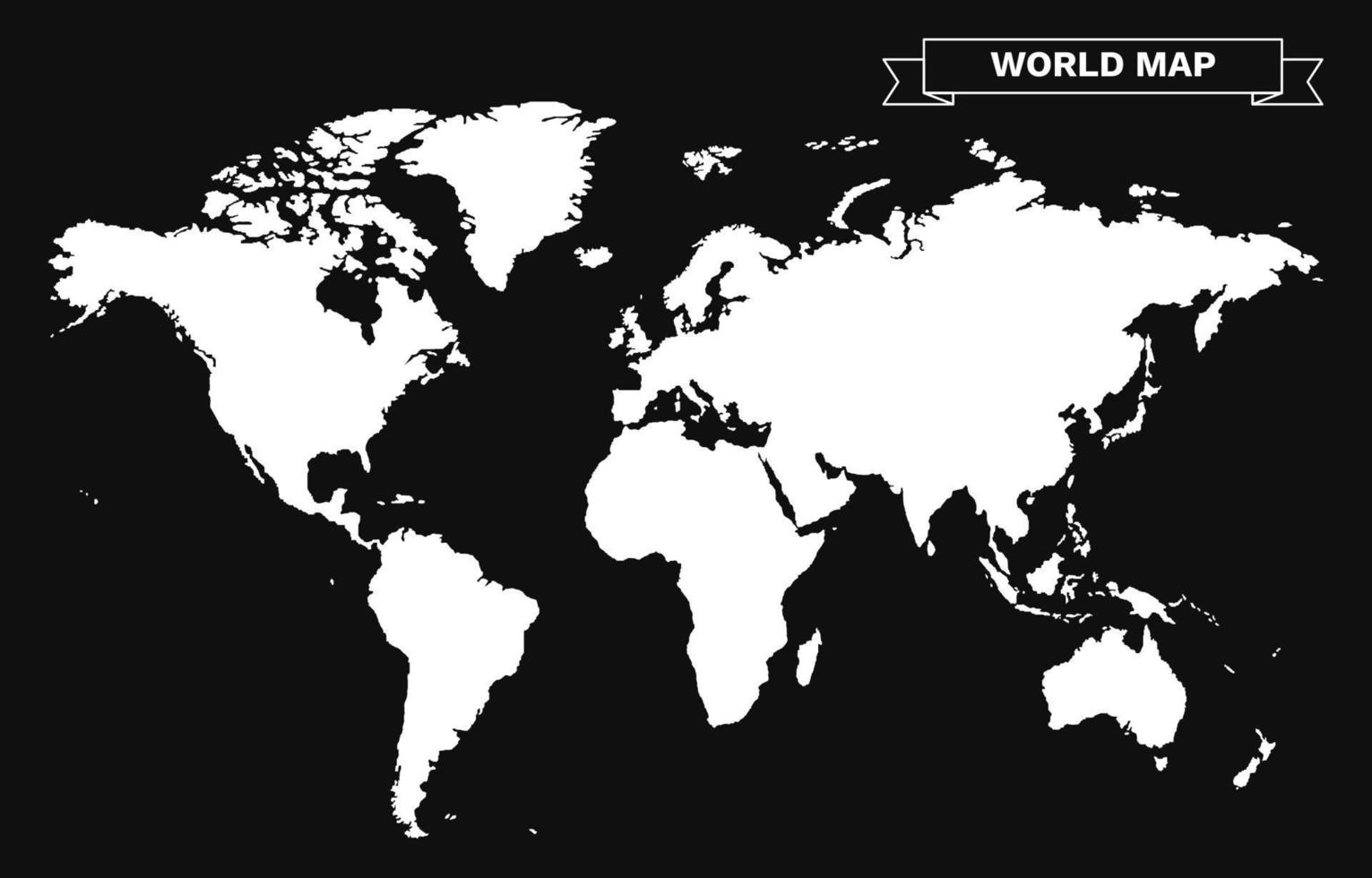 World Map in Black and White vector