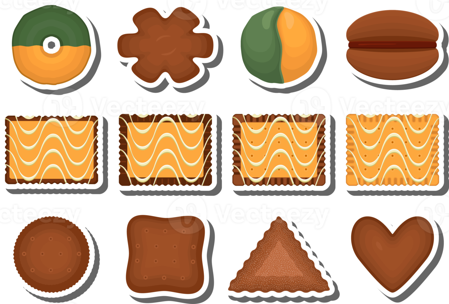 Big set homemade cookie different taste in pastry biscuit png