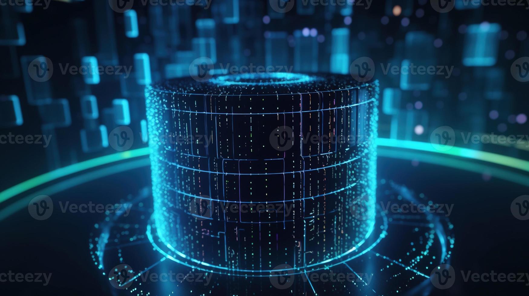 3D rendering of abstract digital technology background. Big data connection concept photo