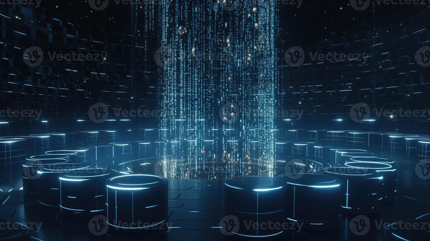 3D rendering of abstract digital technology background. Big data connection concept photo