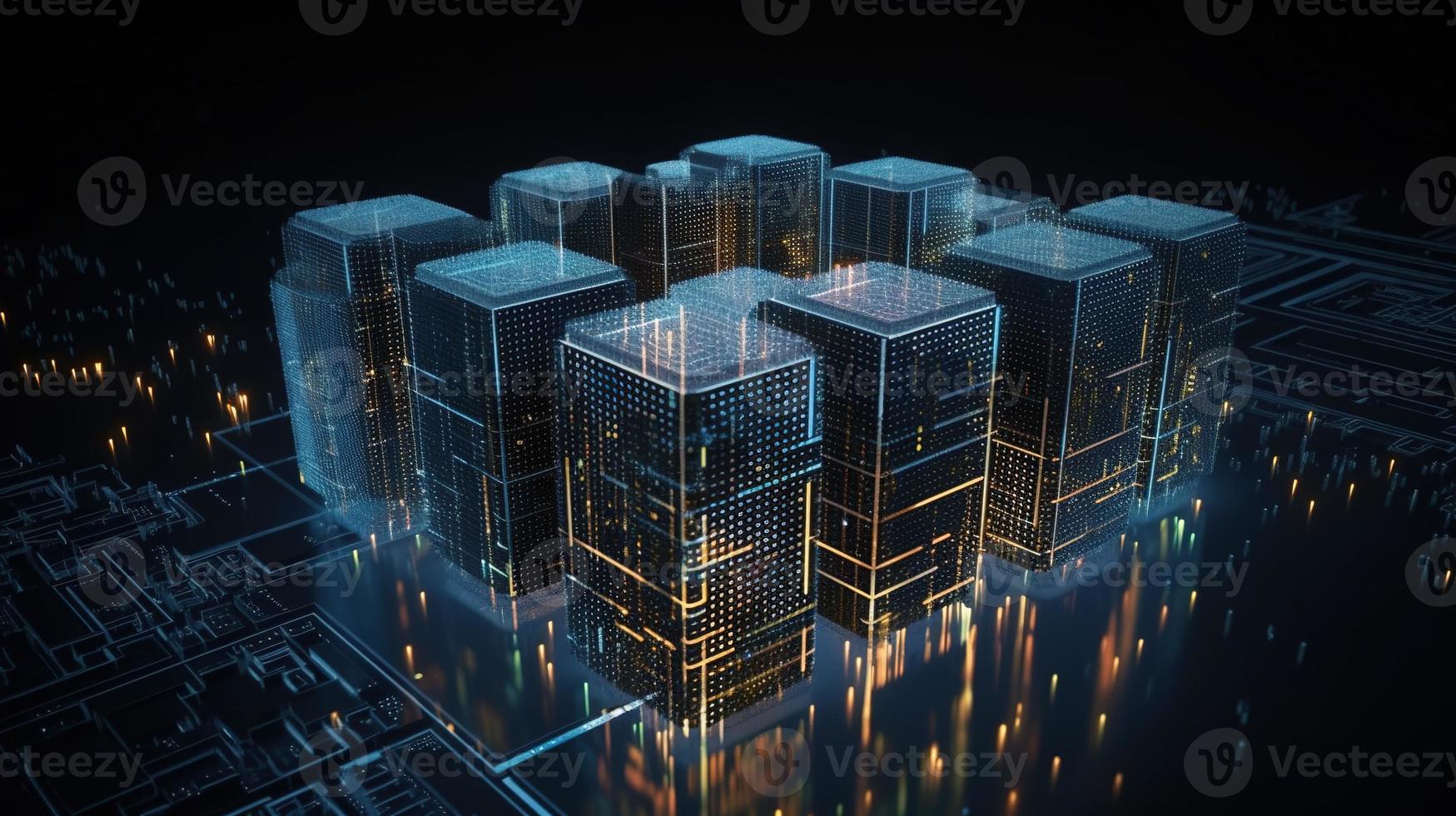 3D rendering of abstract digital technology background. Big data connection concept photo