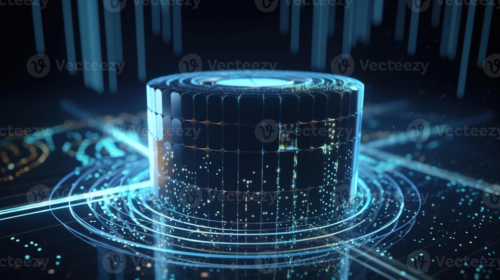 3D rendering of abstract digital technology background. Big data connection concept photo