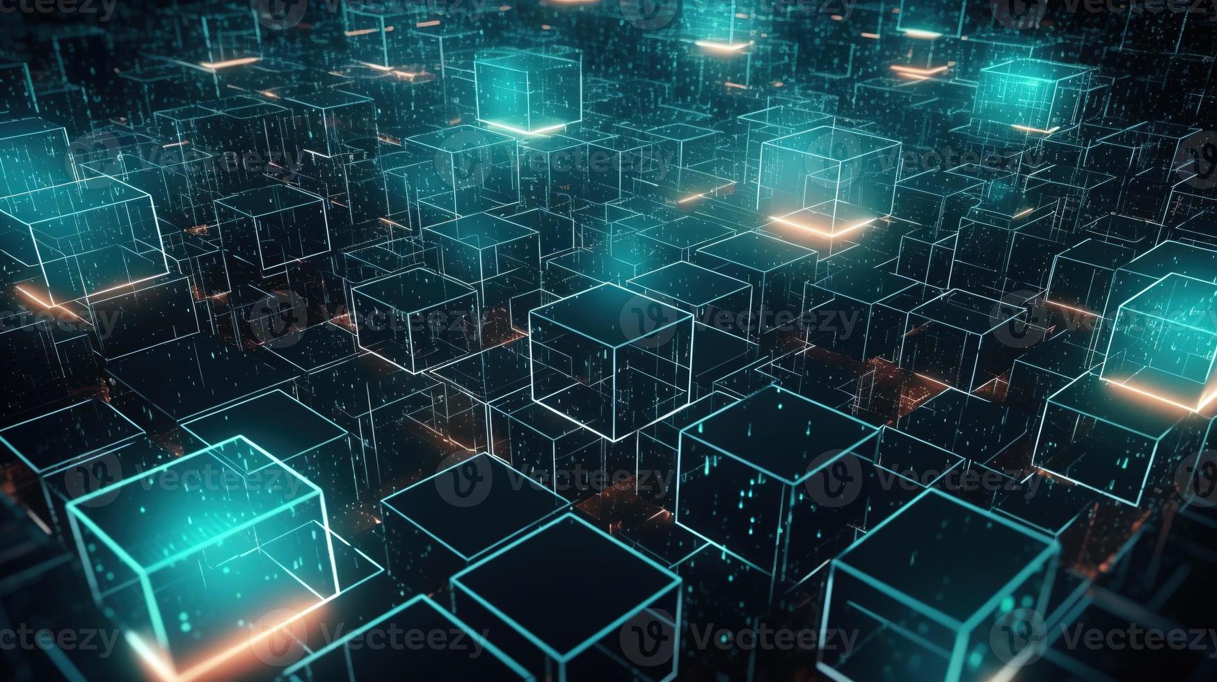 3D rendering of abstract digital technology background. Big data connection concept photo