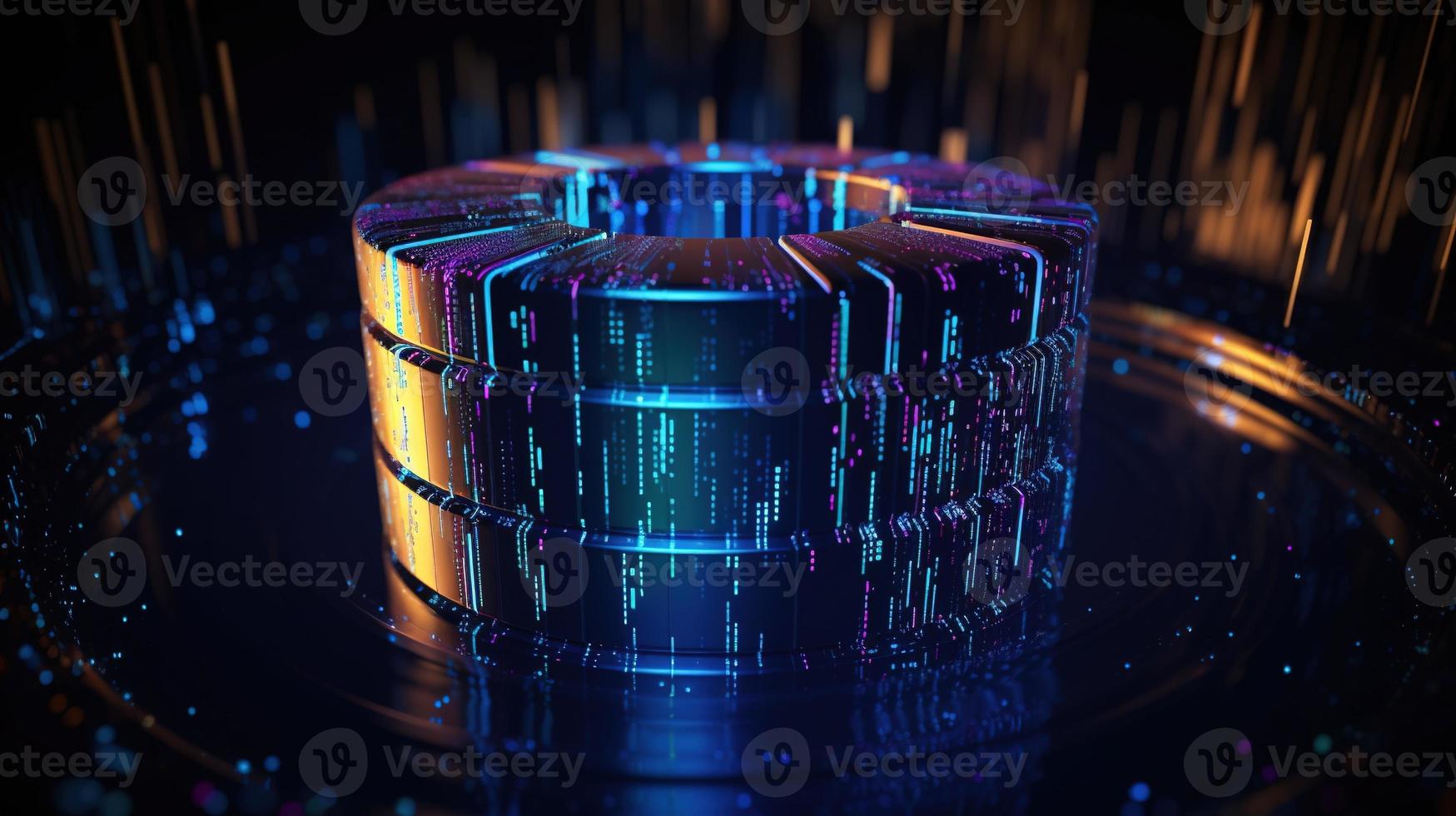 3D rendering of abstract digital technology background. Big data connection concept photo