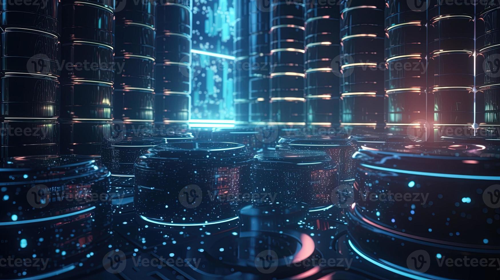 3D rendering of abstract digital technology background. Big data connection concept photo