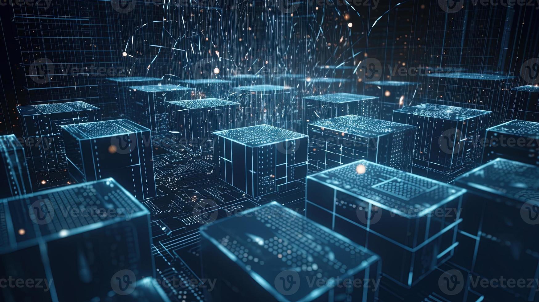 3D rendering of abstract digital technology background. Big data connection concept photo