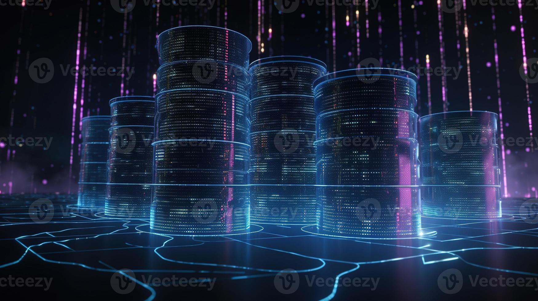 3D rendering of abstract digital technology background. Big data connection concept photo